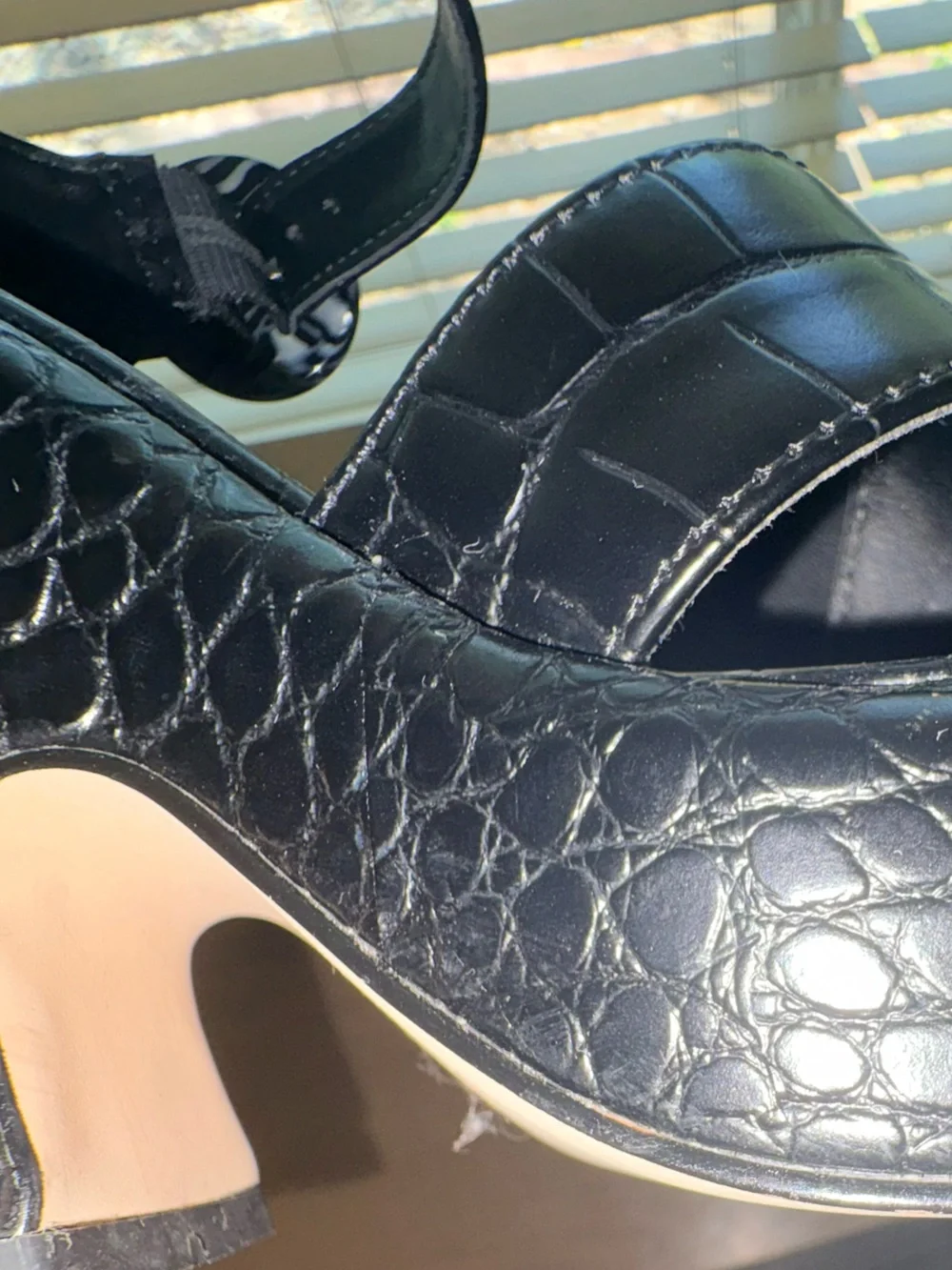 CIRCUS BY SAM EDELMAN BLACK SNAKE SKIN LOOK PLATFORM SANDALS— NWOT — SIZE 7 1/2